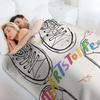 Heartstopper, Nick and Charlie Shoes Throw Blanket Soft Sherpa Fleece Warm Blanket for Winter
