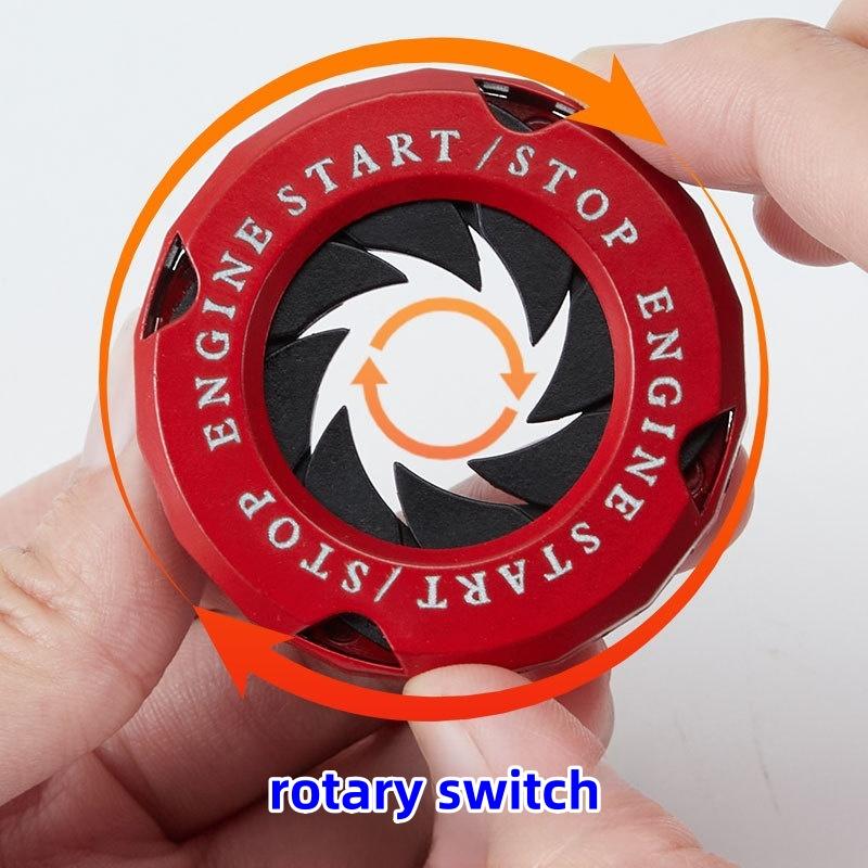 For Car Modification Push Button Ignition Switch Rotating Protective Cover Motorcycle Starter Ring Decoration