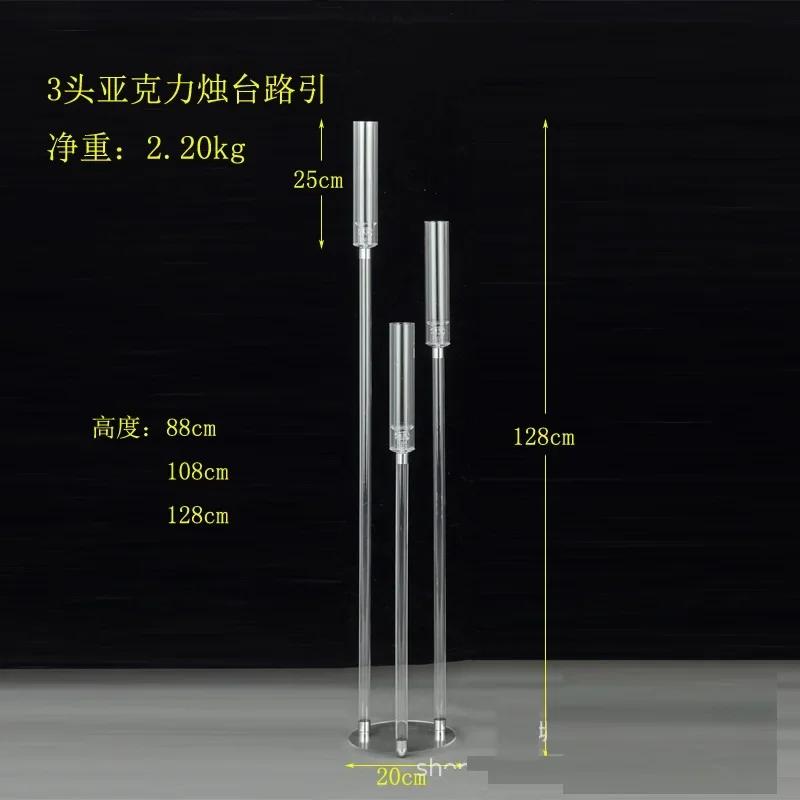 2pcs 3/5/8 Head High Clear Acrylic Candle Holder Wedding Candle Holder Table Centerpiece Flower Stand Candle Holder (as the picture,2pcs)
