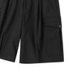 BEYOND CLOSET [Collection Line] Belted Detail Washed Wool Cargo Half Pants Black