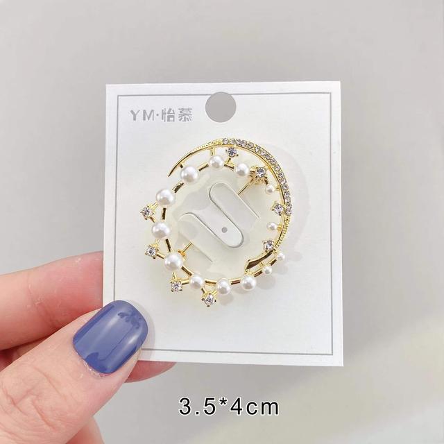 Exquisite Brooch Corsage Pin Fixed Clothes Accessories Anti -Light Buckle Flowers Animal Imitation Pearl Zircon Brooch