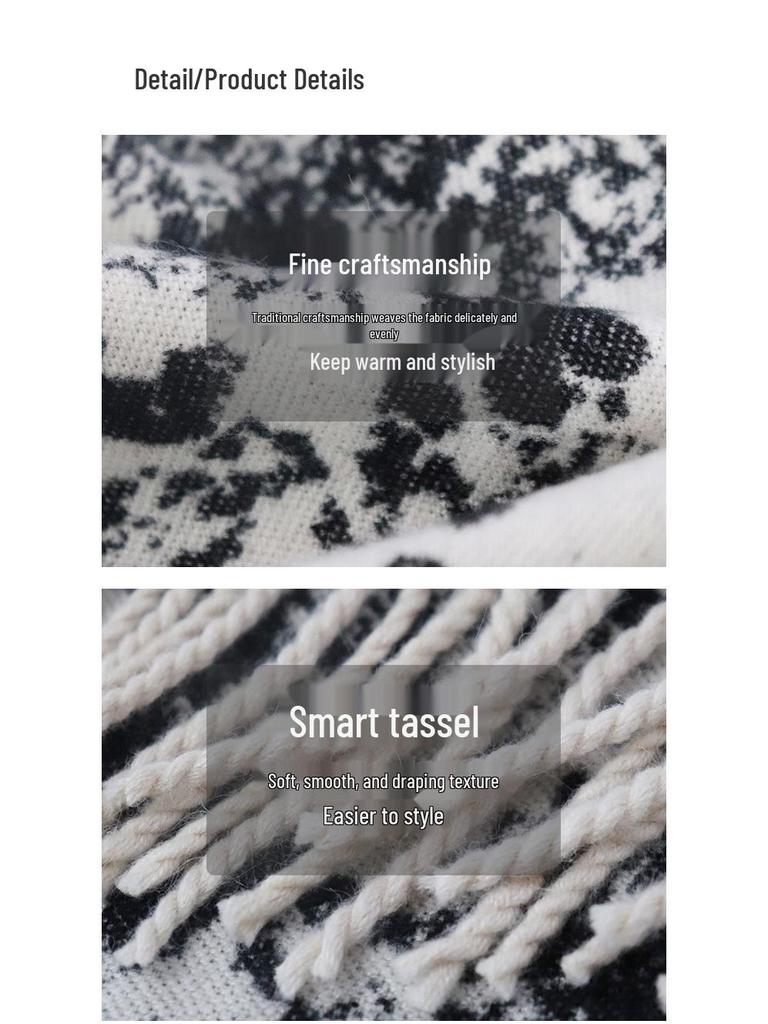 2026 Neue Mode Damen Winterschal: Warmer, dicker Quastenschal & Halstuch