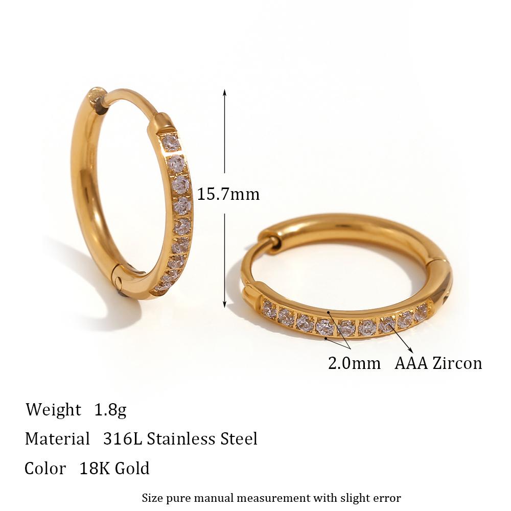 Minimaler Basic Schmuck Wasserdicht Hypoallergen Edelstahl Zirkonia Huggies Creolen Für Frau Mädchen Damen