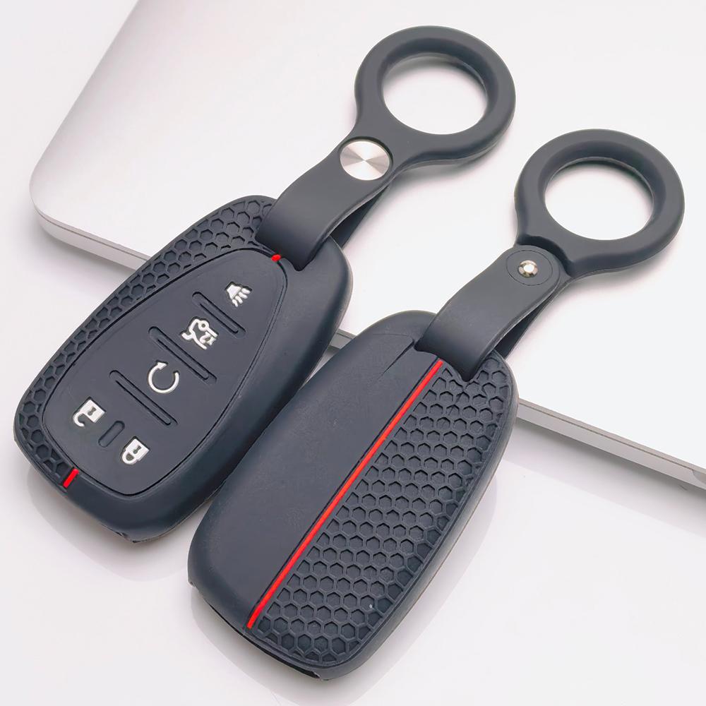 Key Fob Cover for Chevrolet Chevy Equinox Malibu XL Traverse Blazer Sonic Bolt with Keychain Anti-Scratch Surface Shockproof Structure