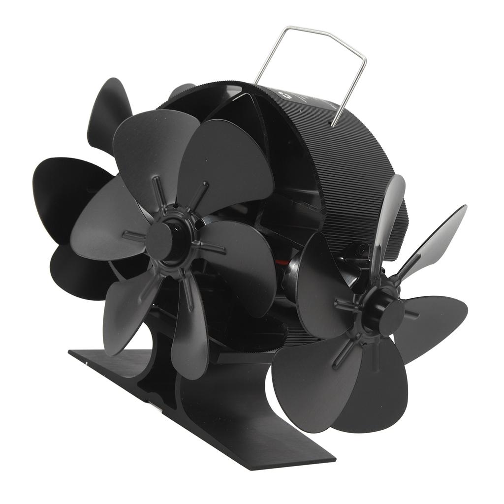 Wärmebetriebener Ofenventilator, 3 Köpfe, 18 Flügel, Aluminium, 270 Grad, Kaminventilator mit Schutz