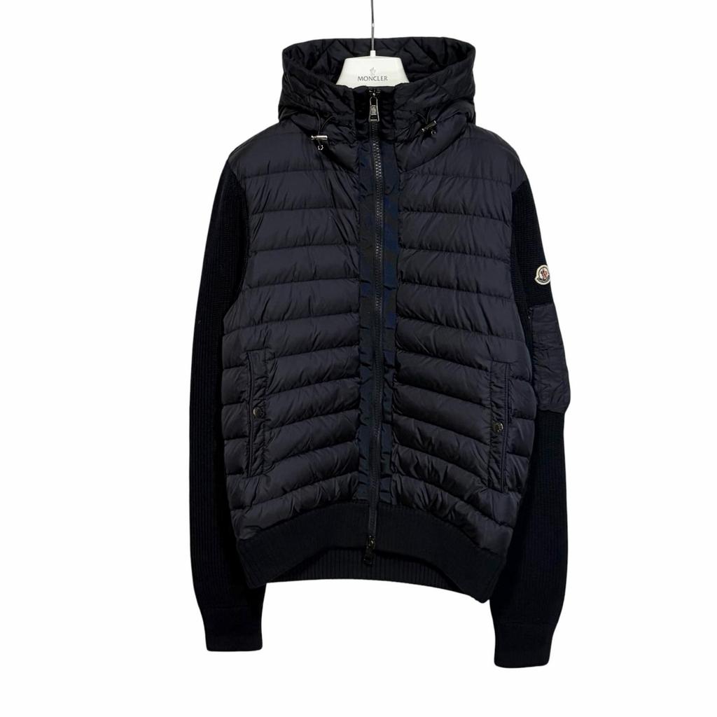 Moncler Down Knit Jacket Dark Navy Men's Size M Model C2091940280094789