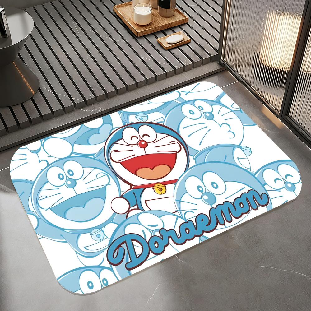 

Anime D-Doraemons Floor Mat Diatomite Bath Mat, Quick Dry Absorbent Non-Slip Door Mat 50cm x 80cm