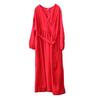 Women's Washed Bamboo Linen Chinese-Style Dress with Waist Seal, Available In 3 Colors