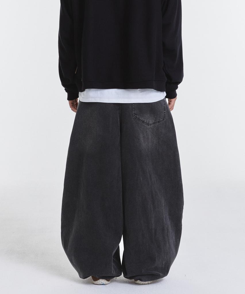 Gicheol Denim Sweat Balloon Pants (Washed Black)