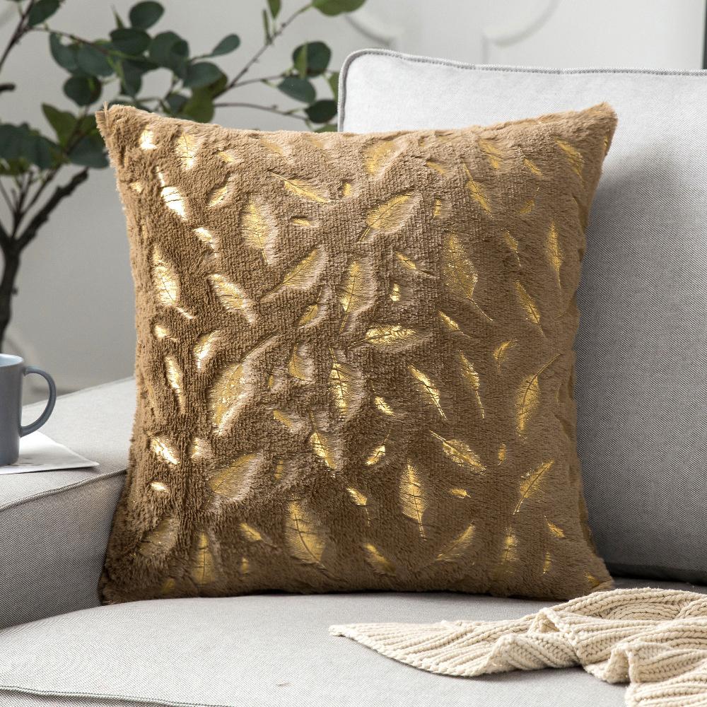 Plush Golden Fur Cushion Cover White 43x43 Decorative Pillow Cover for Sofa Home Decor Pillow Case Gray Black Fur Cushion Cover