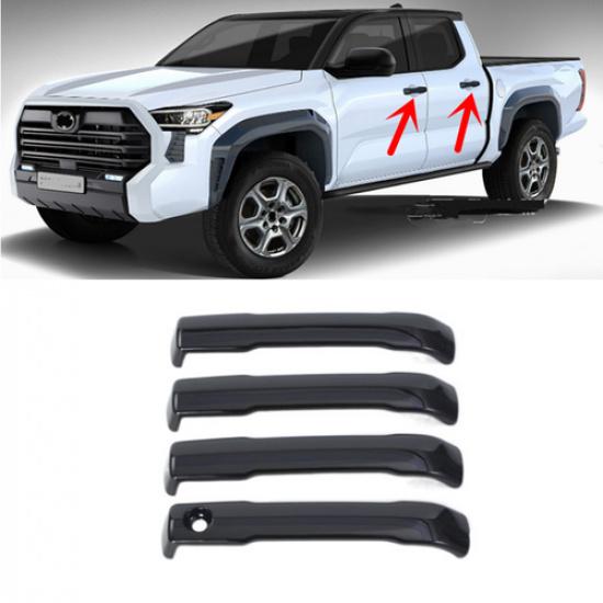 Bright black Front Door Handles Cover Trim For Toyota Tacoma 2024