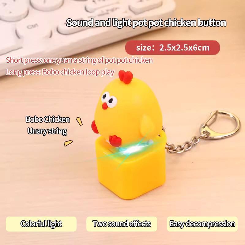 Funny Keychain Viral Sound Fidget Keychain Stress Relief Press Button Keychain Keyboard Keyring Make Sound Keychains