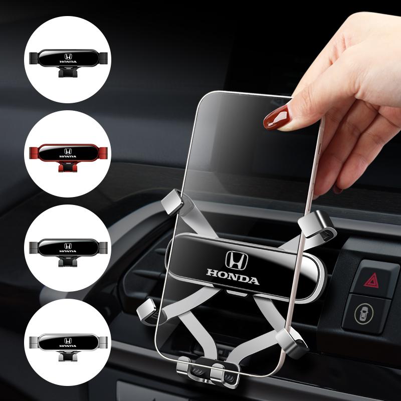 Car Logo Phone Holder Vent Gravity GPS Mount Mobile Support Accessories For Honda Civic Accord Fit City Vezel CRV Odyssey Pilot UQ8