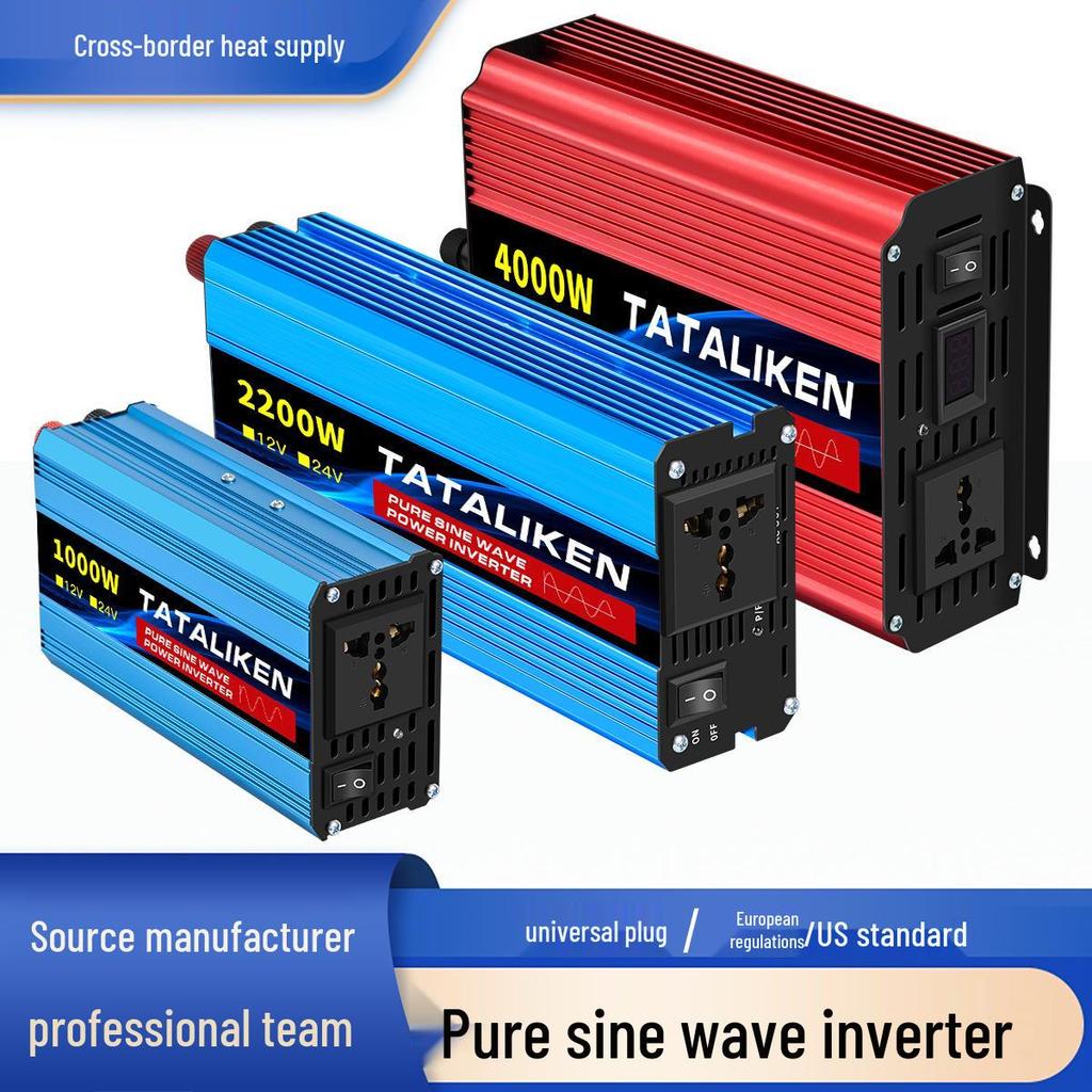 Intelligent 1000W-4000W Pure Sine Wave Inverter, 12V-24V To 220V with Universal Socket