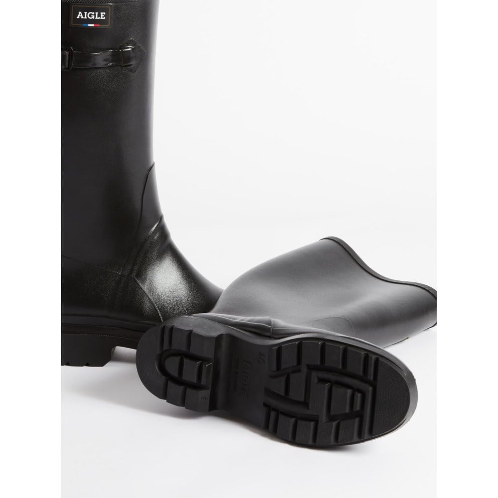 Aigle Official Sesac Lady Rubber Rain Black Boots,