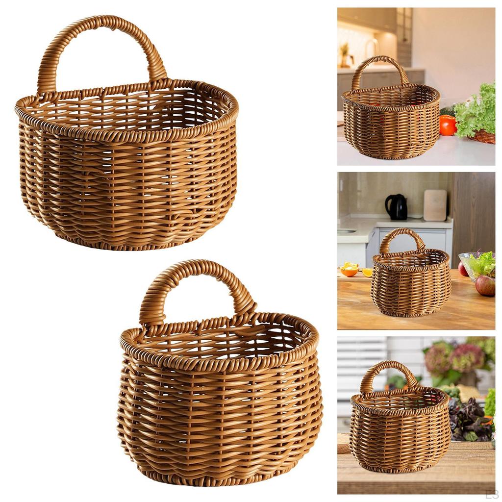 Handcrafted Hanging Storage Baskets for Kitchen Organization and Home Decor
