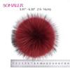 SOMALER Pompom de pele de guaxinim real Pompons de pele genuína para gorros, bolsas e acessórios