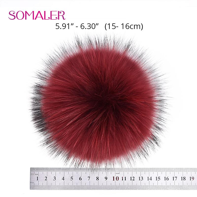 SOMALER Pompom de pele de guaxinim real Pompons de pele genuína para gorros, bolsas e acessórios