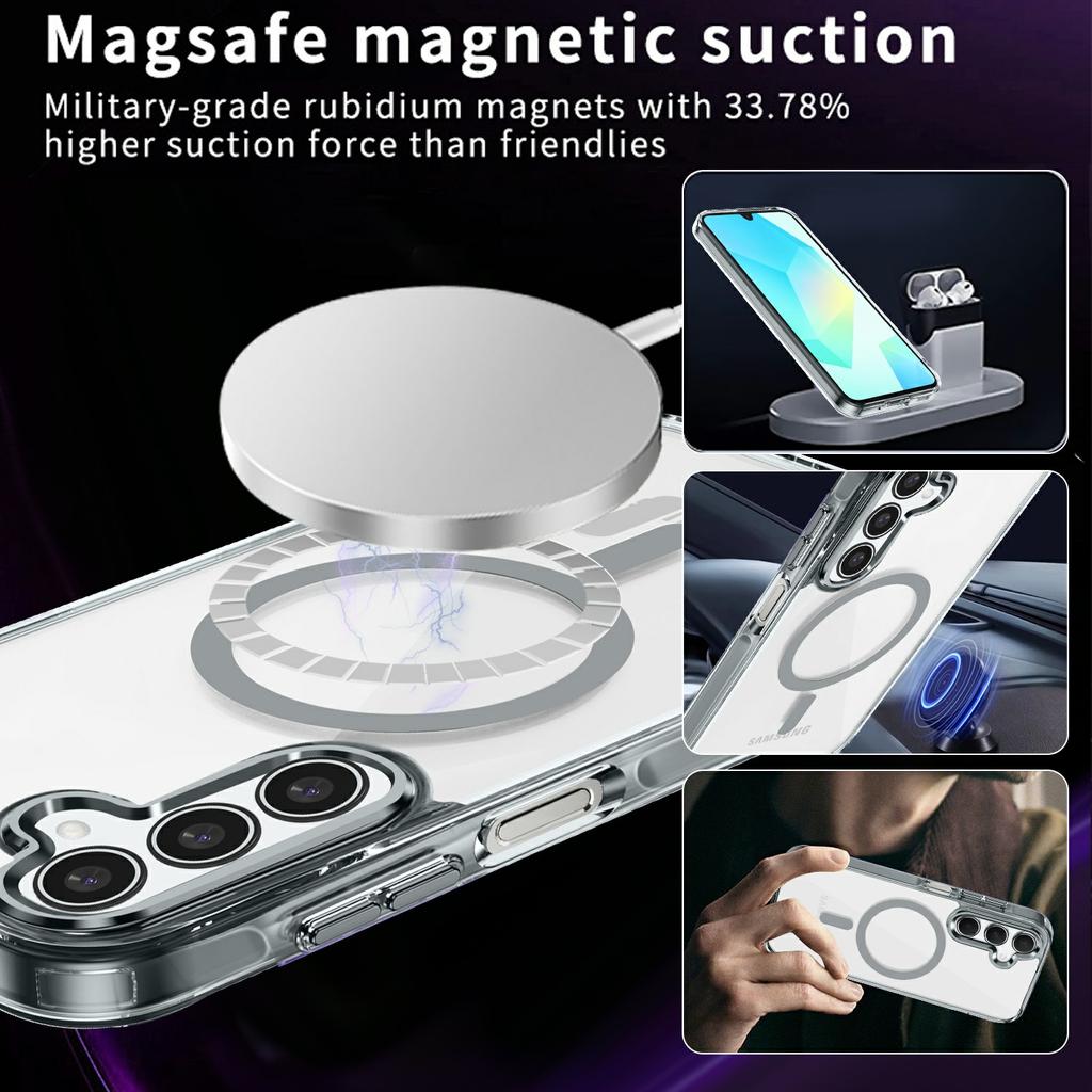 For Samsung Galaxy A16 4G/5G Case Compatible with MagSafe TPU+PC Transparent Phone Cover