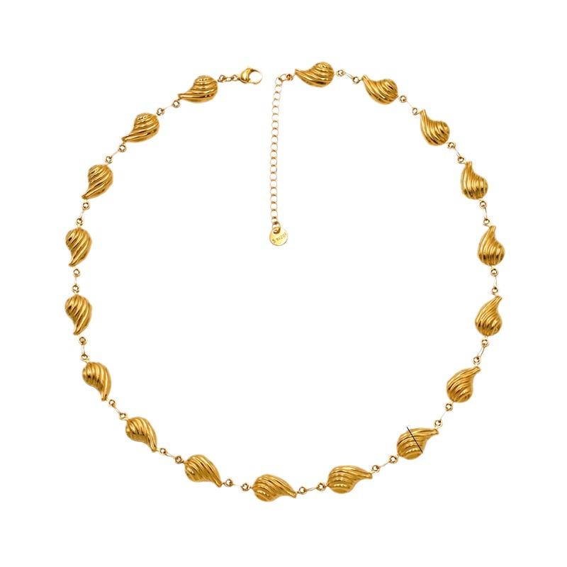Estilo Coreano Diseño de Nicho Metal Caracola Pulsera de Verano Collar Simple y Versátil Moda Clásica Temperamento