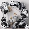 12 pcs 18 inch Halloween Skull Black and White Striped foil Balloons Halloween Dead Ball Party Decoration Balloon Set