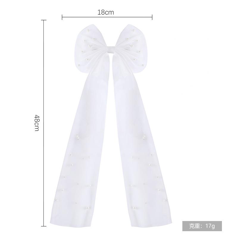 Popolare Fiocco di Perle Super Fatato Rete Nastro Accessori per Capelli Temperamento Velo da Sposa Copricapo