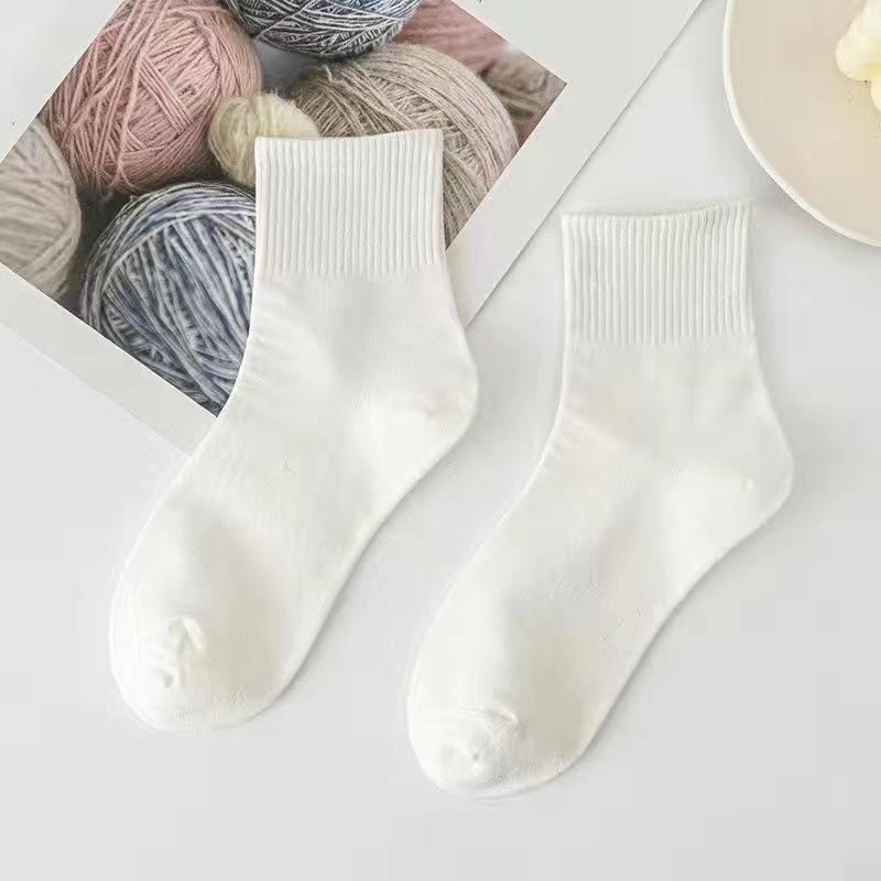 10 Paar Herren Frühling und Herbst Freizeit Einfarbig Sportsocken