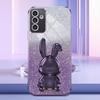 For Samsung Galaxy S24+ Case Pull-out Kickstand Electroplating PC+TPU Anti-scratch Phone Cover