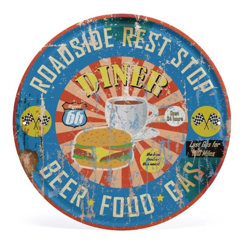 Vintage Metal Wall Art Plaque 20x20cm, Kitchen Coffee Bar Cafe Decor Sign