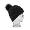 Knit Cap LYRA Hat BLACK [Volcom] Women's (with Pompom) [K5852402 / V.CO BEANIE] O/S