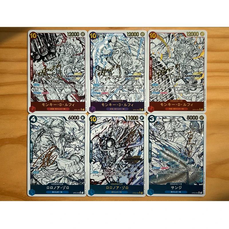 One Piece Diy Monkey Roronoa Zoro D Luffy Self Control Collect Signature Trading Flash Card Anime Cartoon Lovely Gift 63*88mm