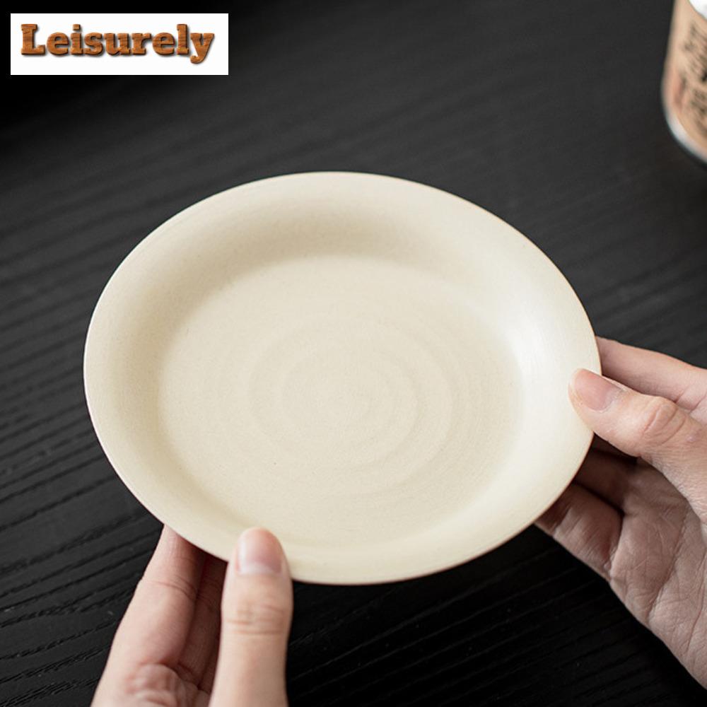 Handamade Hawthorn Red Ceramic Pot Bearing Holder Ancient Dry Brew Table Tea Tray Refreshment Fruit Plate Tea Items Decoration