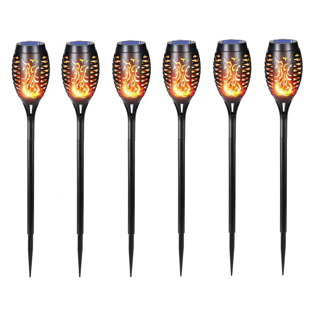 1/2/4/6/8/10Pcs Solar Flame Torch Lights Flickering Light Waterproof Garden Decoration Outdoor Lawn Path Yard Patio Floor Lamps