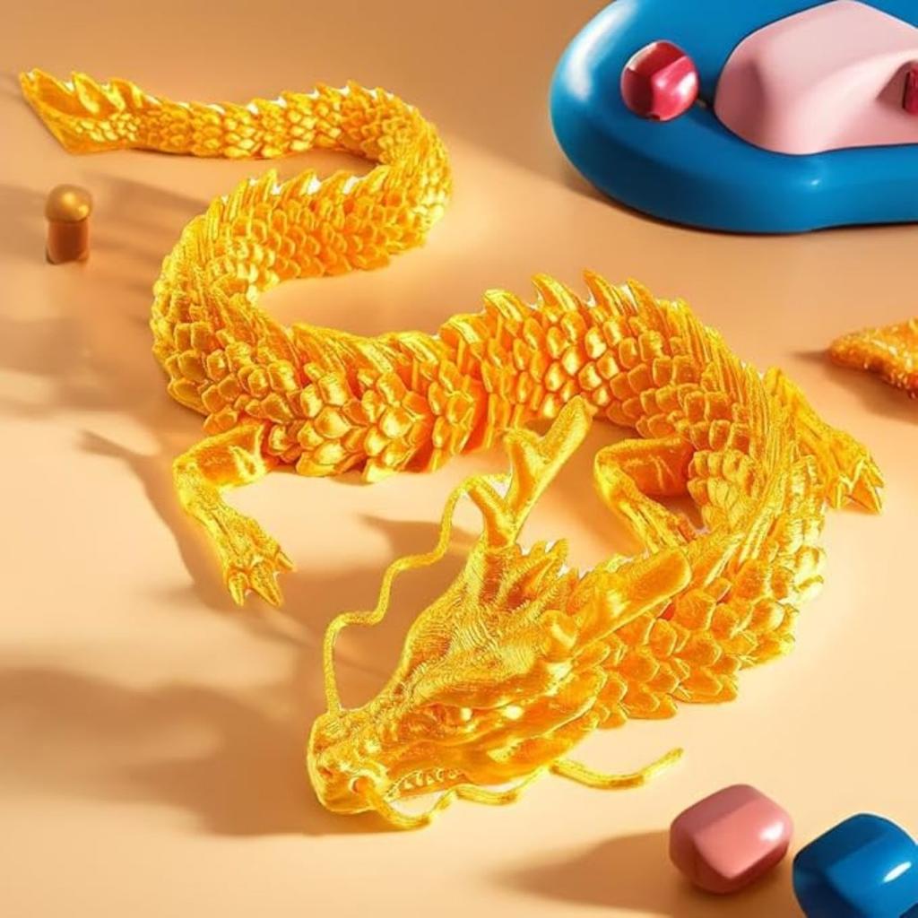 3D Printed Dragon - Articulated and Posable Toy for Car Decoration - Strikingly Realistic Dragon Crystal Figure Gifts