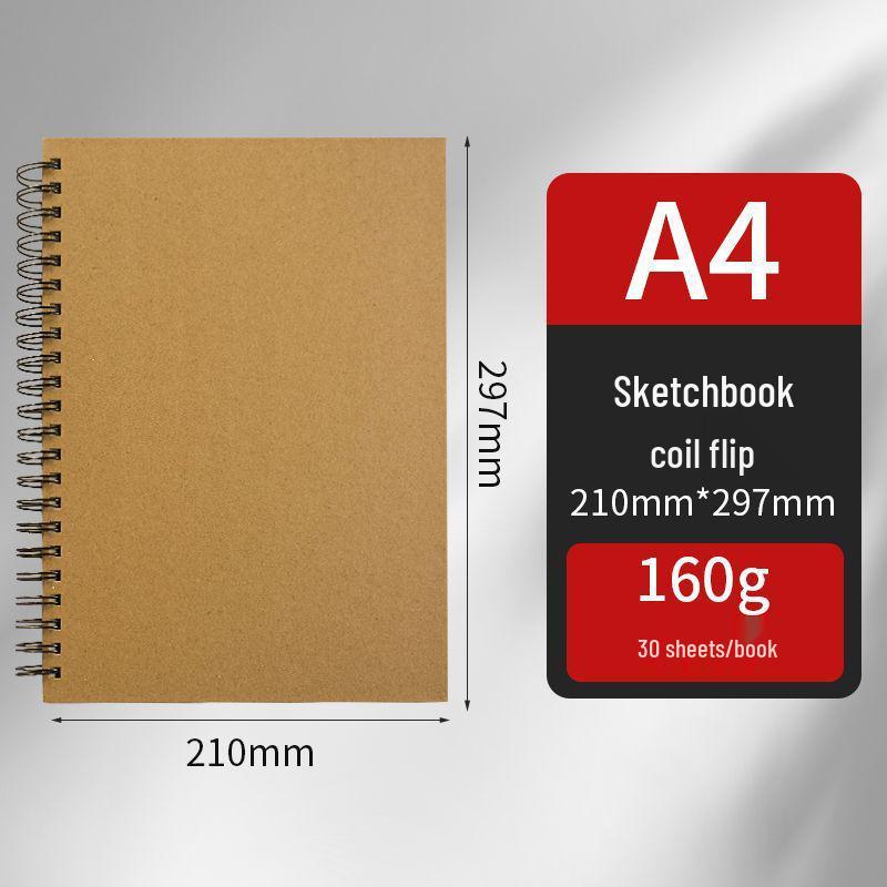 Thickened Sketchbook: 16 Coil-Bound Sheets, 8 Drawing Pages for Kids, Free Shipping