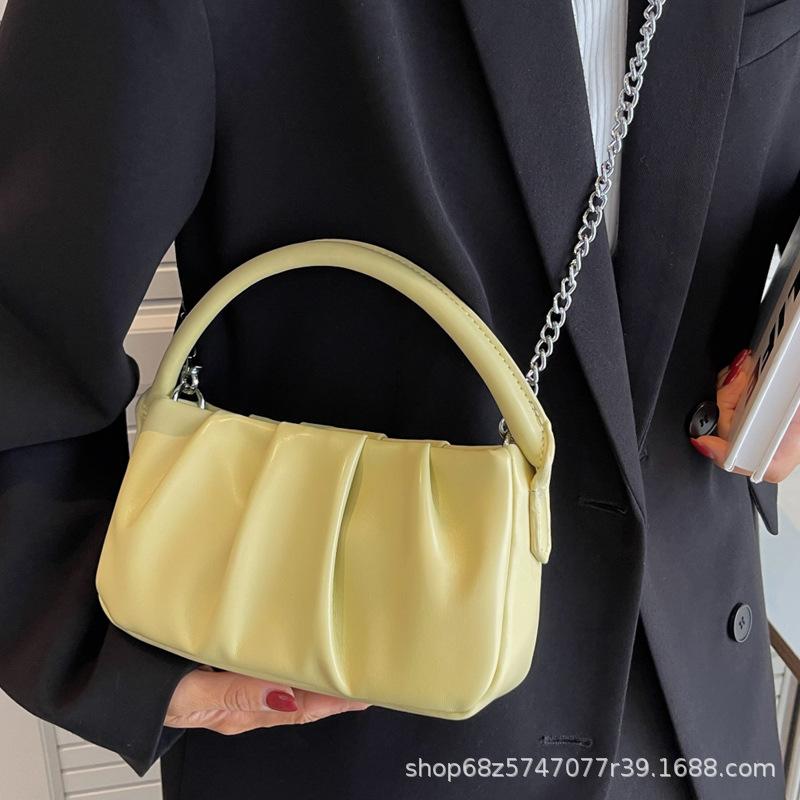 Pleated cloud bag women's 2025 summer new niche design high-end fashion simple one-shoulder crossbody underarm bag