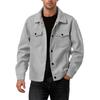 Herfst/Lente Mannen Corduroy Enkele Rij Knopen Revers Lange Mouw Shirt-Stijl Casual Zakken Jas