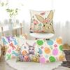 Set Of 4 Halloween Decorative Pillow Cover Vintage Floral Skull Gothic Crow Throw Pillow Case Cotton Linen White Black Style
