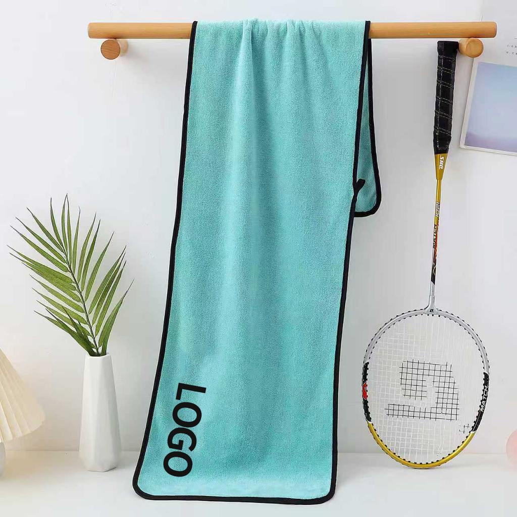 European Hot Selling Microfiber Woven Fitness Towel 30*110 Quick-Drying Sweat-Absorbent Yoga Sports Towel with Embroidered Logo