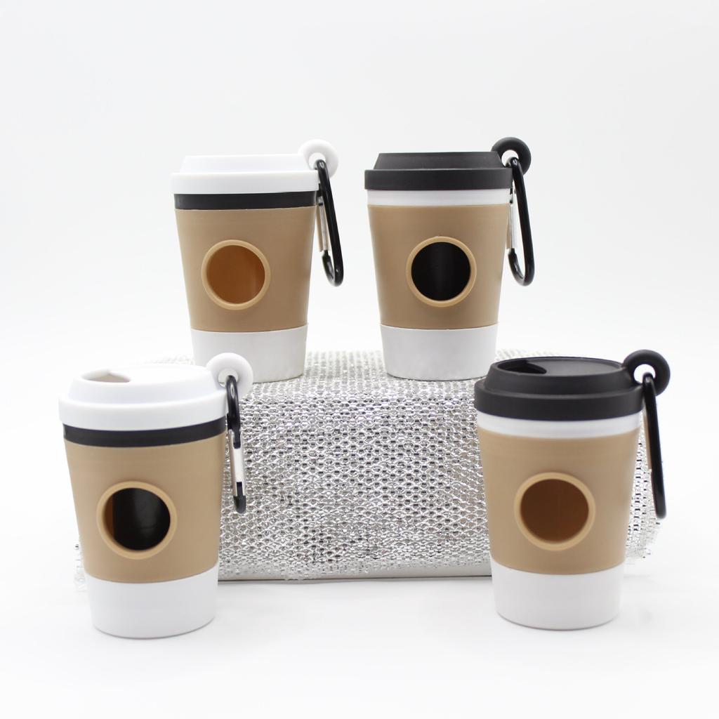 Tragbarer Haustierkot-Mülleimer Spender Kreativer Kaffeebecher Hundemüll-Aufbewahrung Design Outdoor-Hundespaziergang Müllbeutel-Aufbewahrungsbox