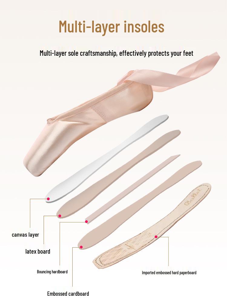 Beginner Youth & Adult Ballet Pointe Dance Shoes for Practice & Performance