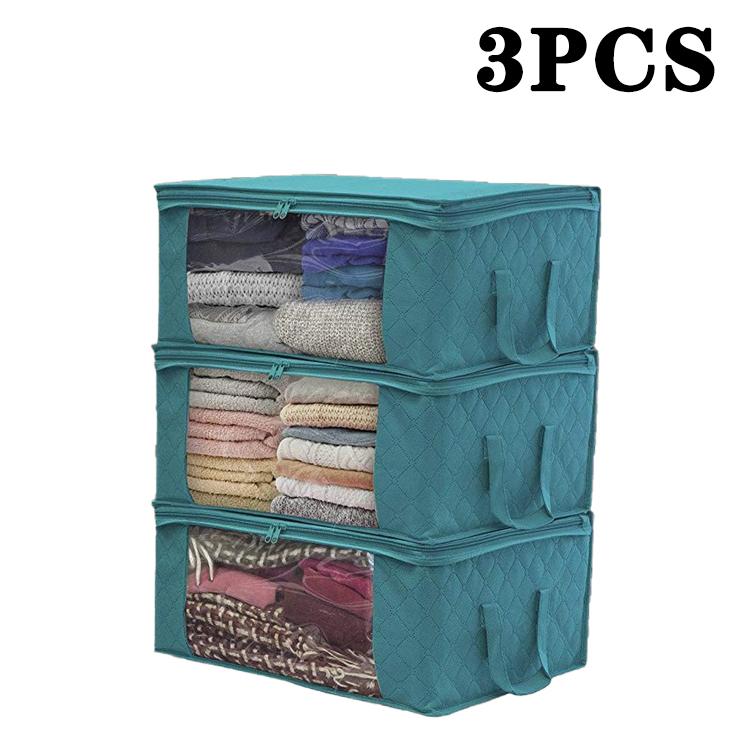 1-5PCS Folding Quilt Storage Bag Large Capacity Nonwoven Clothes Storage Bag Sealed Dustproof Storage Bag Clothes Organiser Box