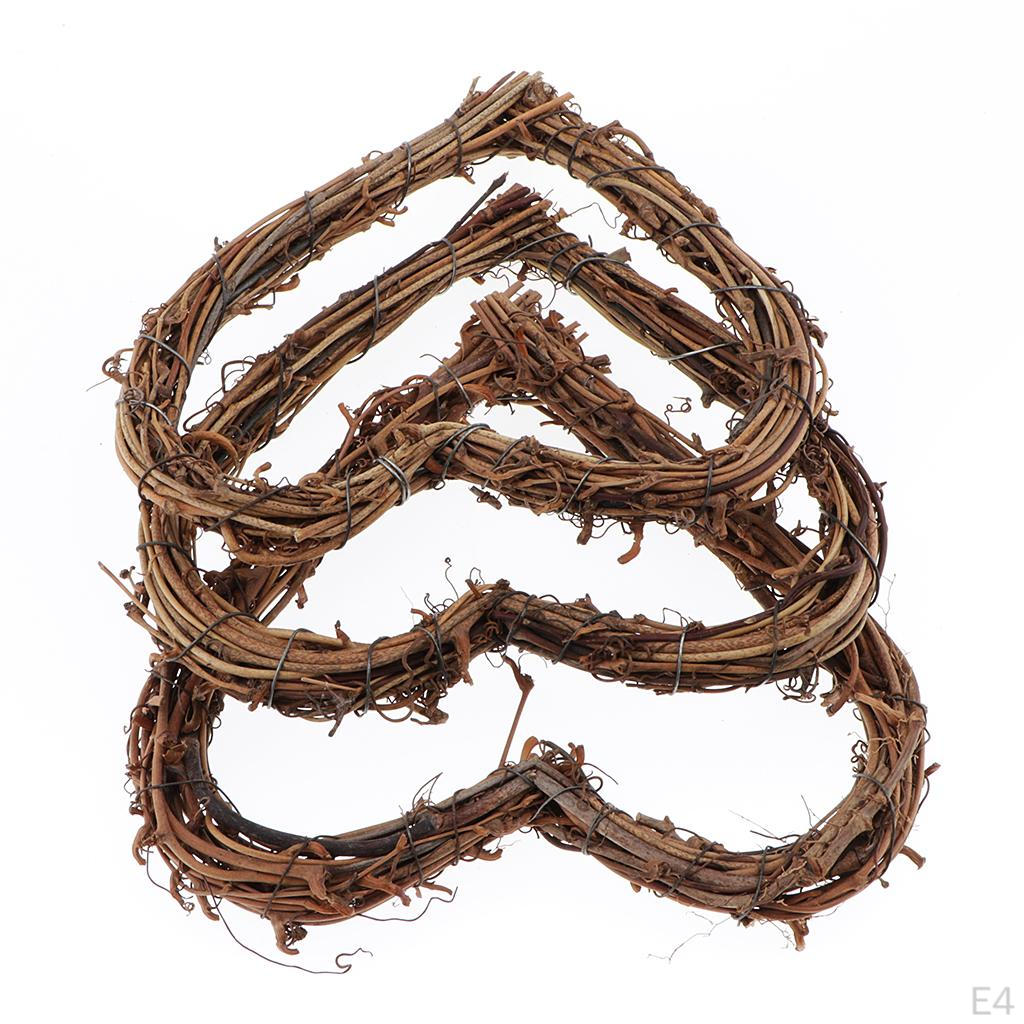 Ghirlanda di Rattan a Forma di Cuore Secco Decorazione da Appendere a Porta/Parete Decorazione per Festival/Matrimonio