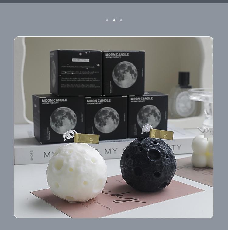 Moon Scented Candle DIY Creative Black Spherical Fragrance