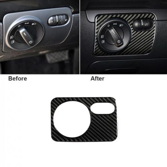 Carbon Fiber Interior Front Headlight Switch Cover For VW Golf 6 MK6 GTI 2008-12