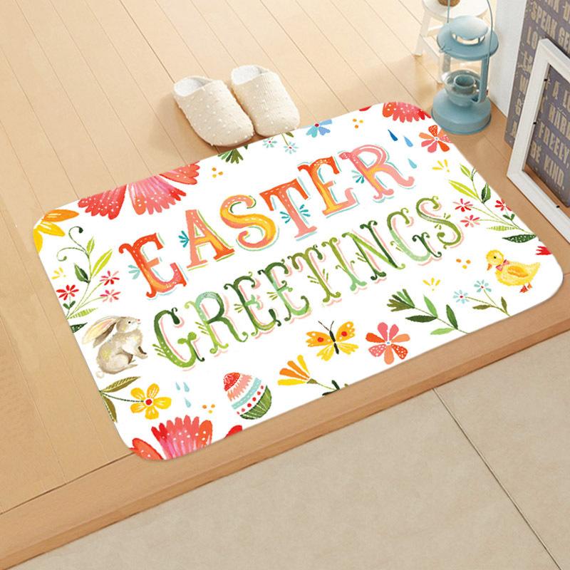 Easter Egg Rabbit Floor Mat Welcome Rugs Bedroom Living Room Entrance Carpet Kitchen Front Door Mat Machine Washable Soft Mats