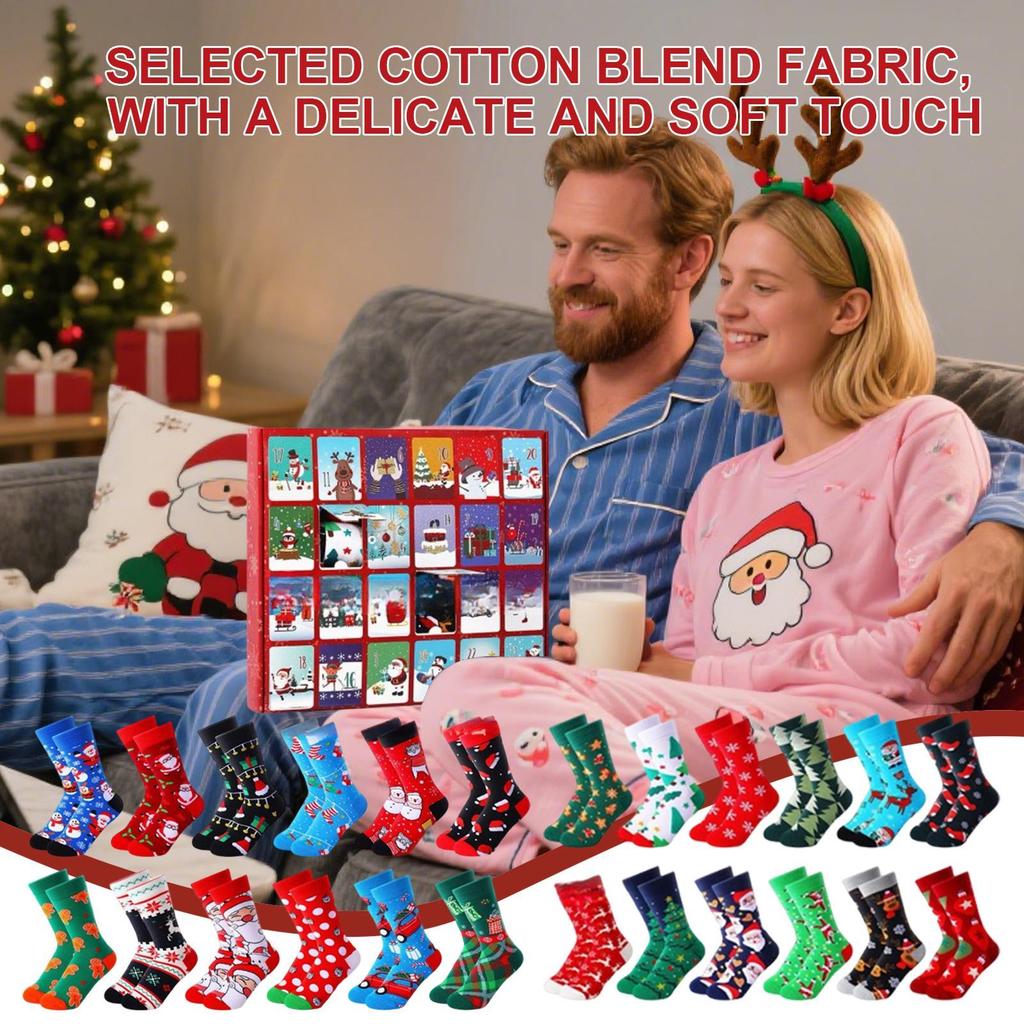 2025 Christmas Calendar Christmas Winter Must Have 24 Days Of Comfortable Socks Countdown Calendar For Teens For Men Women Boys