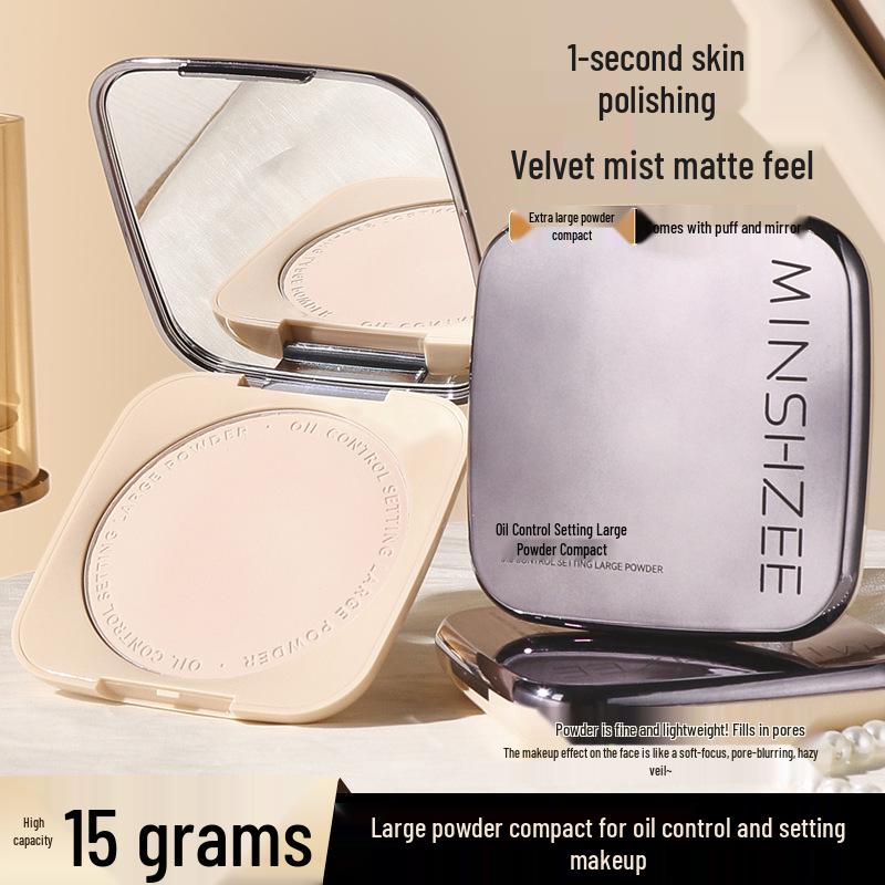 Mingxi Zhi Dual-Use Setting Powder: Touch-ups, Concealing, Oil Control, Long-lasting, Non-caking, Large Compact.
