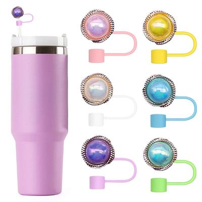 Reusable Drinking Dust Cap Cup Accessories Straw Tips Cover New Silicone Straw Plug  Water Glass