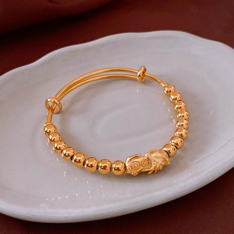 18K Gold Electroplated Jade Bracelet New Chinese Style Special Interest Chic National High-Grade